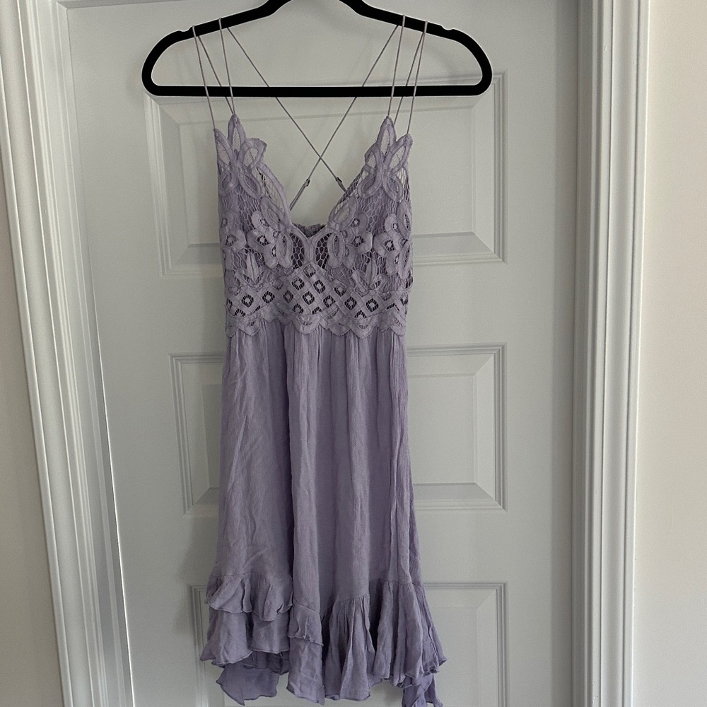 Free People Lilac Lace Chemise